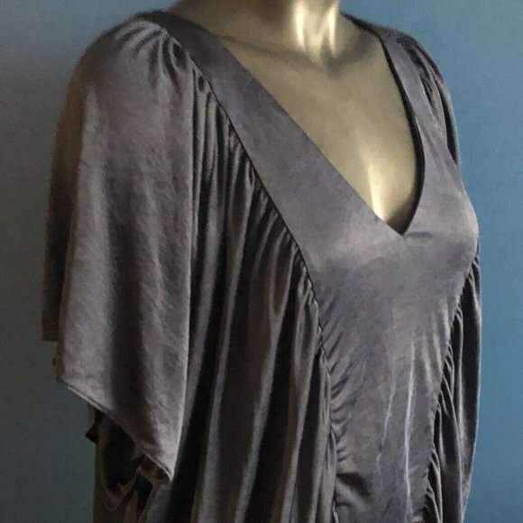 BCBG MAXAZRIA Size XXS Ink Navy Blouse Top V-Neck Slouchy Lined Boho MUA1D881 - Picture 8 of 9